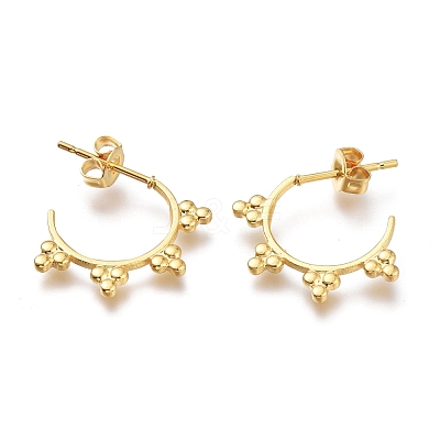 304 Stainless Steel Half Hoop Earrings EJEW-H100-09G-1