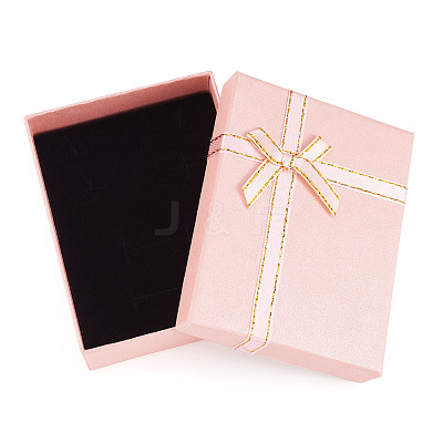 Rectangle Paper Jewelry Set Storage Boxes with Bowknot CON-TAC0014-04C-1