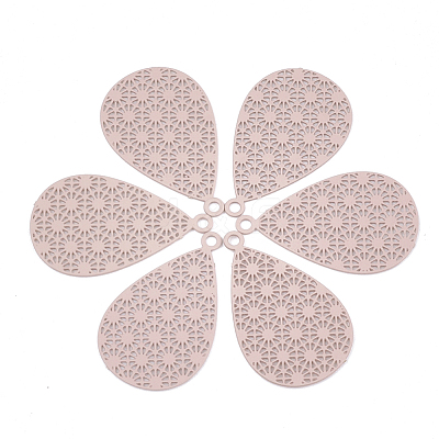 430 Stainless Steel Filigree Pendants STAS-S108-25B-06-1