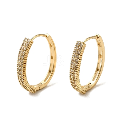 Brass Micro Pave Cubic Zirconia Hoop Earring EJEW-L271-21KCG-03-1