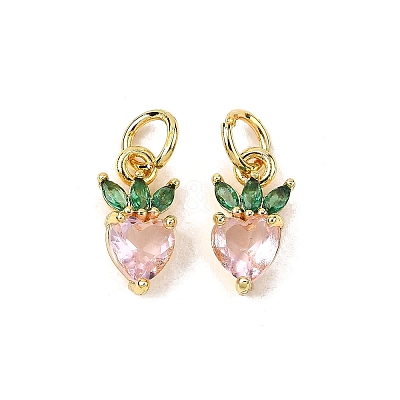 Brass Micro Pave Cubic Zirconia Charms ZIRC-H119-06G-02-1