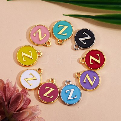 120Pcs 12 Colors Golden Plated Alloy Charms ENAM-SZ0001-64Z-1