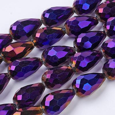 Electroplate Glass Beads Strands EGLA-D017-15x10mm-6-1