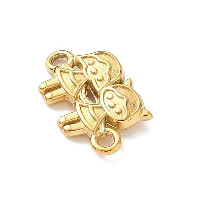 304 Stainless Steel Two Girls Links Connector Charms KK-D503-14G-1
