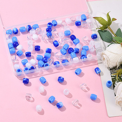 120Pcs 4 Styles ABS Plastic Imitation Pearl European Beads FIND-SC0019-27B-1