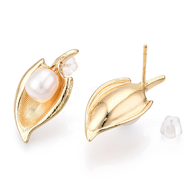 Natural Pearl Stud Earrings PEAR-N020-06E-1
