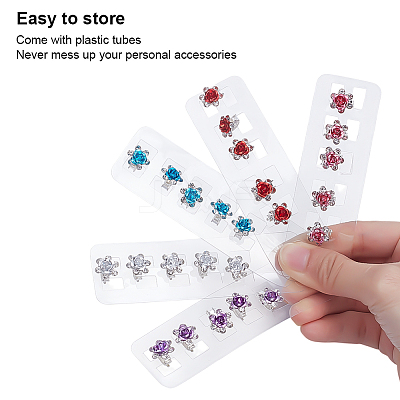 40Pcs 5 Colors Iron Rhinestone Hair Fastener for Girls Hairstyling MRMJ-ME0001-01-1