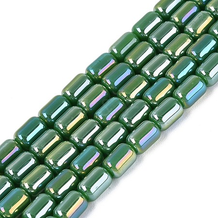 Electroplate Opaque Glass Beads Strands EGLA-Q132-03A-C03-1
