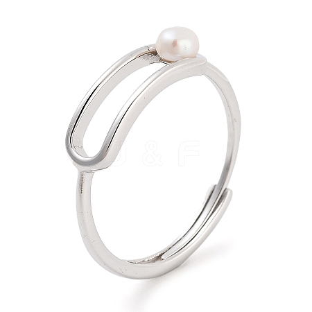 Round Natural Pearl Finger Rings STER-Z009-10P-1