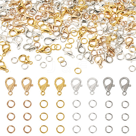 400pcs 4 Colors Alloy Lobster Claw Clasps FIND-TA0008-94-1