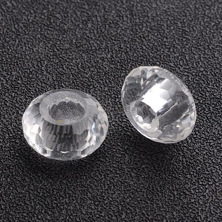 Faceted Glass European Rondelle Large Hole Beads X-GPDL-F013-12-1