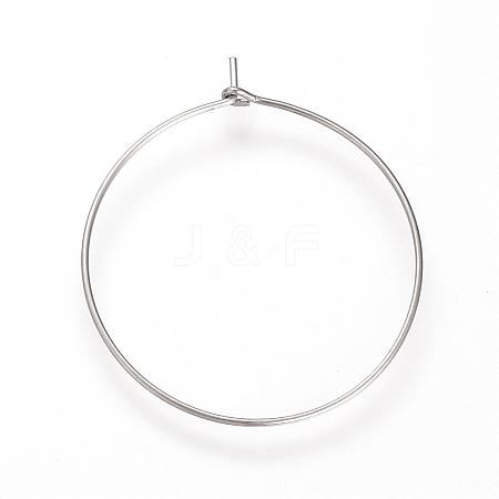 304 Stainless Steel Hoop Earrings STAS-S066-14-1