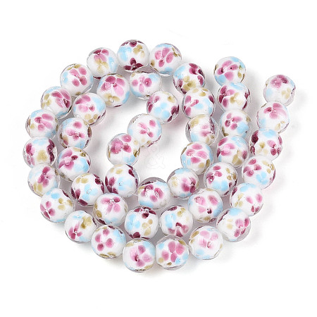 Handmade Lampwork Beads Strands LAMP-T007-04O-1
