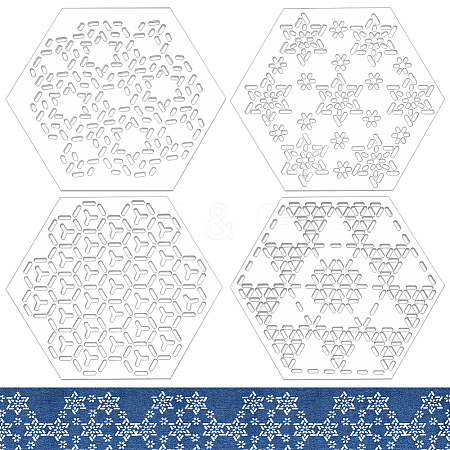 1Set Acrylic Embroidery Template AJEW-BC0007-79B-1
