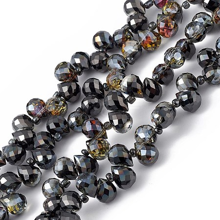 Transparent Electroplate Glass Beads Strands EGLA-F152-HP01-1