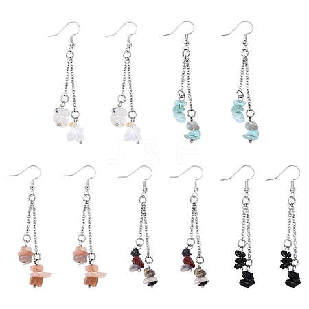 5Pair Brass Dangle Earring EJEW-YW00001-02-1