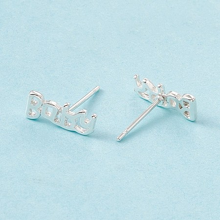 Brass Word Baby Stud Earrings for Women KK-A172-20S-1
