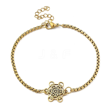 201 Stainless Steel Popcorn Chain Bangles for Women BJEW-M044-02G-1