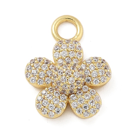 Rack Plating Brass Micro Pave Cubic Zirconia Pendants KK-A234-018G-1