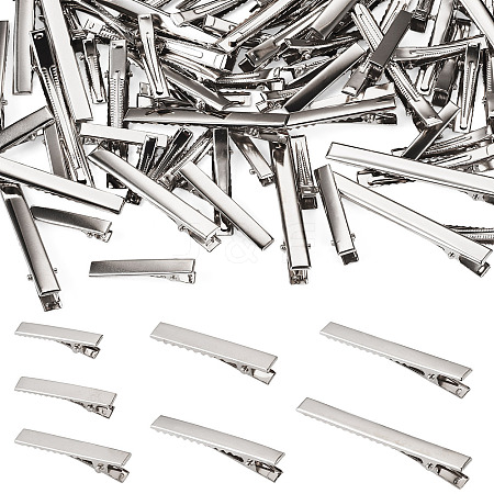 70Pcs 7 Styles Iron Flat Alligator Hair Clip Findings IFIN-TA0001-69-1