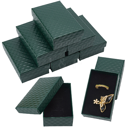 15Pcs Rhombus Textured Cardboard Jewelry Boxes CBOX-DJ0001-03B-1