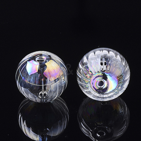 Handmade Blown Glass Globe Beads BLOW-T001-02A-AB-1