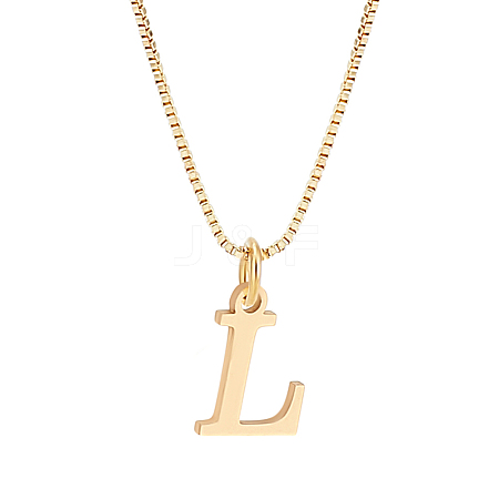 1pc 304 Stainless Steel Letter Pendant Necklaces NJEW-LP0001-38L-G-1
