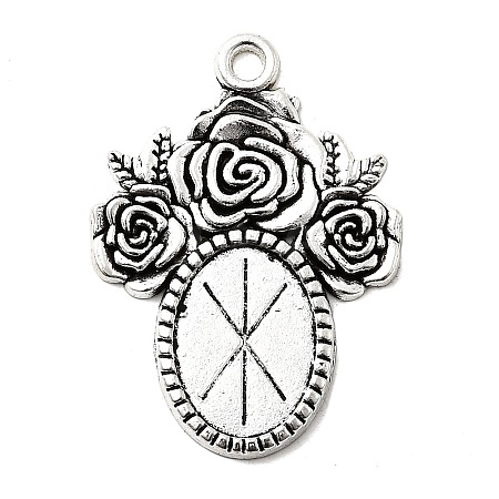 Tibetan Style Alloy Pendant Cabochon Settings LS-X-TIBEP-5199-AS-LF-1