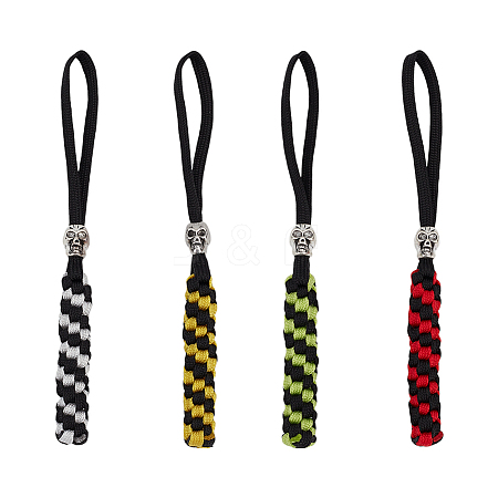 4Pcs 4 Colors Polypropylene Outdoor EDC Braid Pendant for Parachute Cord FIND-FG0003-70-1