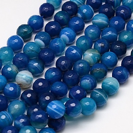 Natural Stripe Agate Beads Strands X-G-G581-10mm-05-1