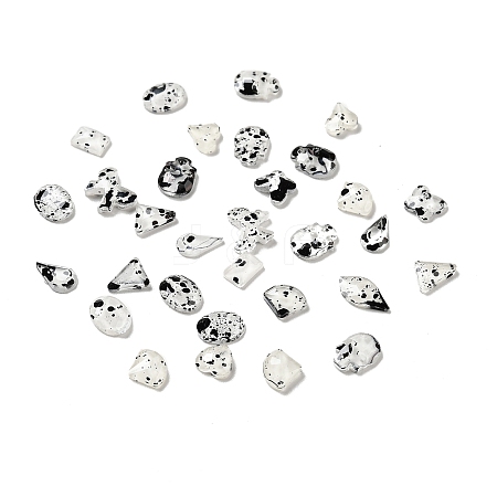 Spot Pattern Resin Cabochons LS-MRMJ-G015-15-1