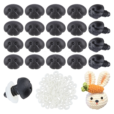 80Pcs Plastic Craft Safety Screw Dog Noses DOLL-PH0001-68-1