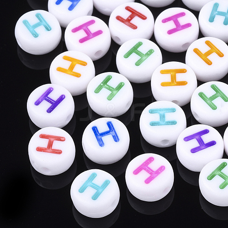 Initial Acrylic Beads OACR-E001-20H-1