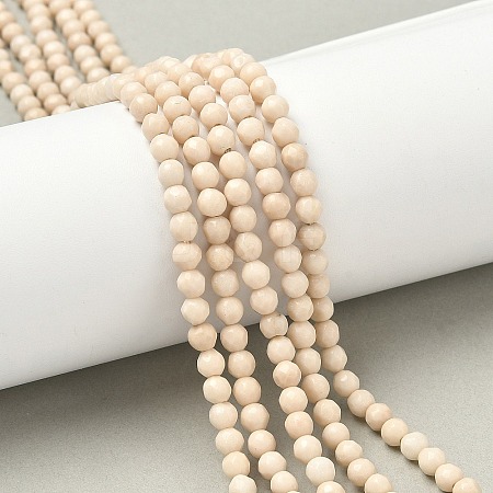 Natural Fossil Beads Strands X-G-K209-05D-4mm-1