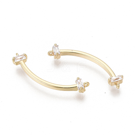Brass Micro Pave Cubic Zirconia Links Connectors KK-S356-103-NF-1
