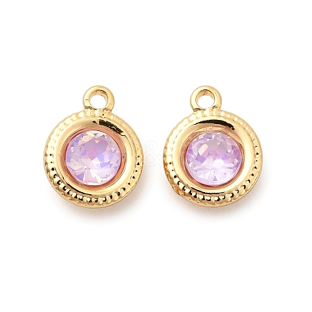 Brass Glass Charms KK-P340-11G-02-1