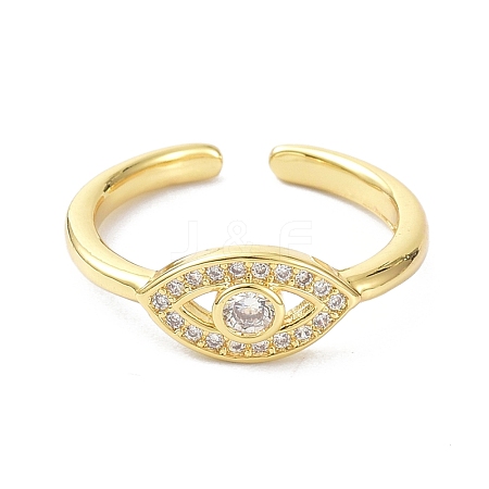 Evil Eye Real 18K Gold Plated Cuff Rings for Women Gift ZIRC-C021-08G-1