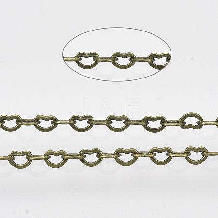 Soldered Brass Heart Chains CHC-T008-03AB-1