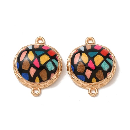 Printed Alloy Enamel Connector Charms AL-CBA2638-01D-1