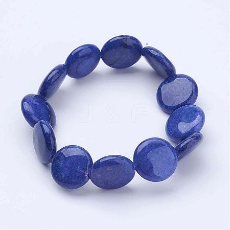 Natural Lapis Lazuli(Dyed)  Beads Stretch Bracelets BJEW-JB02845-01-1