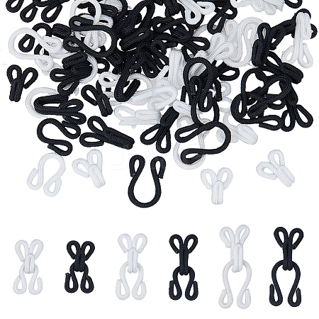 DICOSMETIC 72Pcs 6 Styles Polyester Garment Hook and Eye FIND-DC0005-57-1