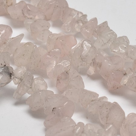 Chip Natural Rose Quartz Beads Strands X-G-N0134-12-1