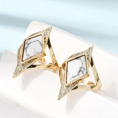 Brass Micro Pave Cubic Zirconia Cuff Rings for Women GG-CBA7610-11G-05-1