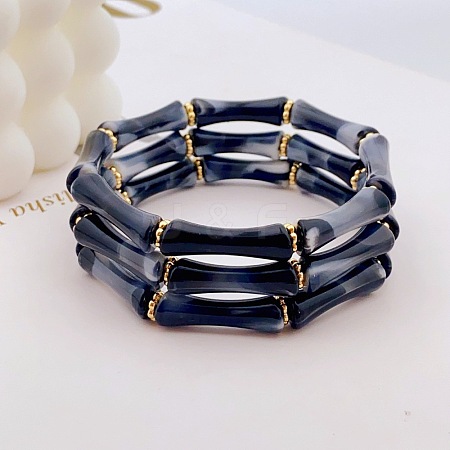 Acrylic Bamboo Joint Beaded Bracelets for Women FS-WG26A21-16-1