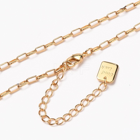 Brass Paperclip Chain Necklaces NJEW-H206-02G-1