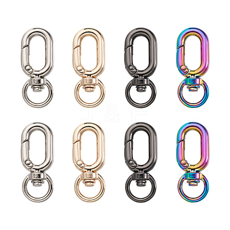 Biyun 8Pcs 4 Colors Zinc Alloy Swivel Clasps FIND-BY0001-07-1