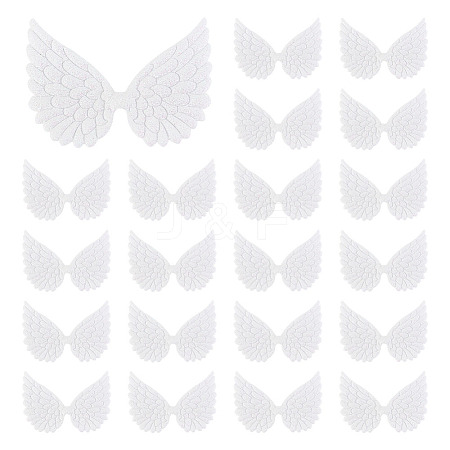 AHADEMAKER 50Pcs Cloth Embossed Wing Ornament Accessories FIND-GA0002-55-1