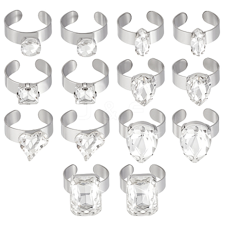 304 Stainless Steel Cuff Rings RJEW-PH01323-1