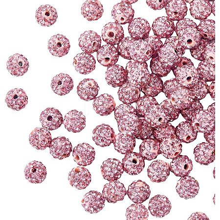 HOBBIESAY 100Pcs Polymer Clay Rhinestone Beads RB-HY0001-01-1