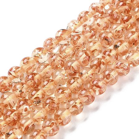 Resin Imitation Amber Beads Strands RESI-Z023-02B-1